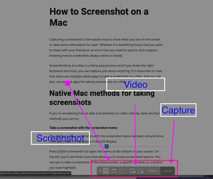 screenshot and save for mac